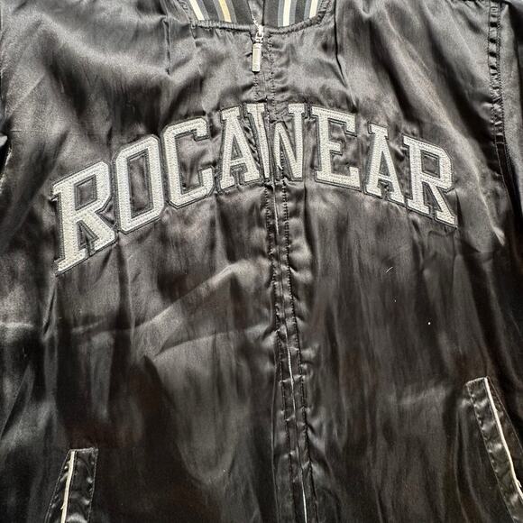 Vintage Rare 2000’s Y2K Rocawear Bomber Embroidered Satin Jacket Size 2XL - Picture 4 of 15